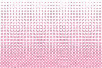 Pink pearl Halftone background. Digital gradient. Dotted pattern with circles, dots, point large scale.