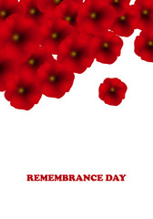 Remembrance Day, Anzac Day, Veteranâs Day Background with Poppies. Lest We Forget.