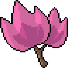 Fototapeta na wymiar vector pixel art pink leaf