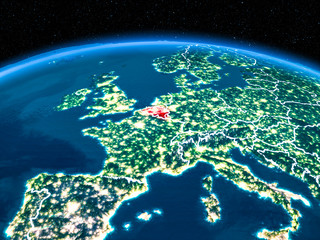 Belgium from space at night