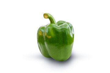 Green Bell pepper isolated on white background