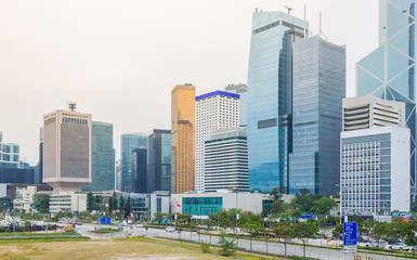 Fototapeta premium Cityscape in Hong Kong island