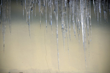 icicles on house in winter