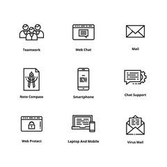 High quality line icons. Thin line icons for user interface and web