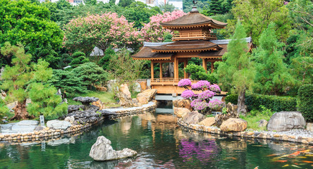 The oriental pavilion in Nan Lian Garden, Hong Kong