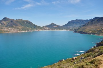 View of Hout Bay from Chapmans Peak Drive near the Cape of Good Hope, South Africa 
