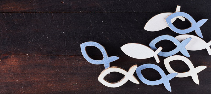 Holy Communion background with fish shapes