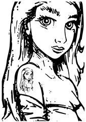 oneindig effect tekening van tekening