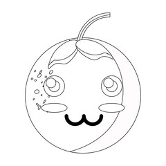 kawaii orange fruit icon