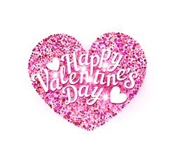 Vector illustration for Valentine's Day. Pink heart with text. Template for a greeting card for the Day of All Lovers.