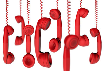 Vintage telephone handset receiver background. 3D rendering