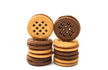 double biscuit sandwich isolated