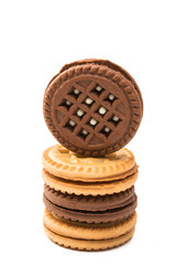 double biscuit sandwich isolated