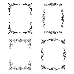 Black patterned frames set.