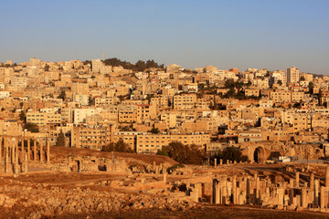 Obraz premium Ruins of the Roman city of Gerasa, Jerash, Jordan