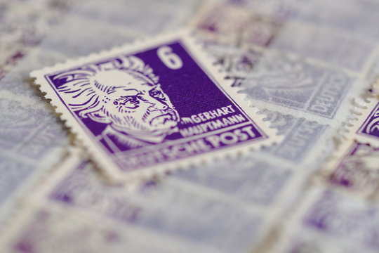 alte Briefmarke Hauptmann