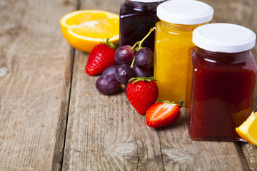 Three jars with jam