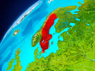 Sweden on Earth from space