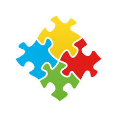 Puzzle logo. Vector illustration