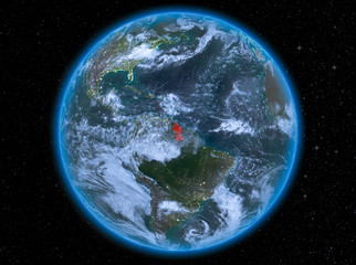 Guyana at night on Earth