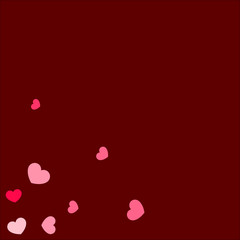 Hearts Confetti Random Falling Background. St. Valentine's Day pattern.  