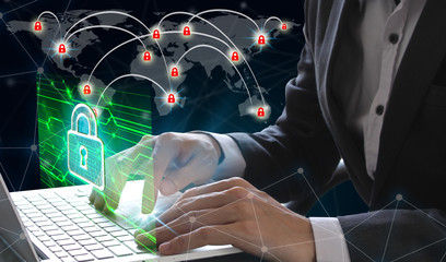 Business man using a computer