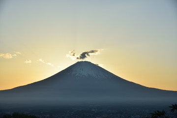 Mount Fuji in evening