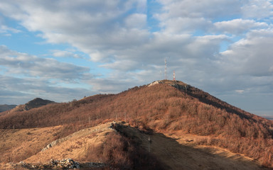 Panorama with rocky area in Lita area, Transylvania region of Romania