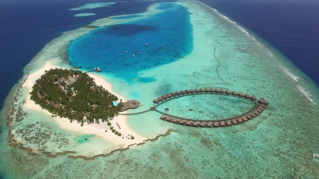 High altitude view on a paradise island