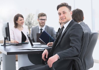 Fototapeta premium business team with a senior Manager in the foreground