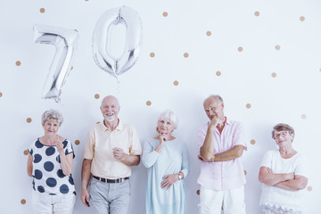 Senior couple celebrating birthday