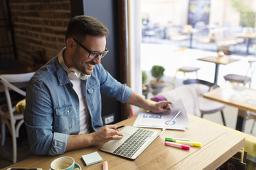 Freelancer at the coffee shop