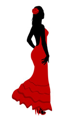 Spanish girl in flamenco dress