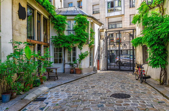 Cozy street in Paris, France