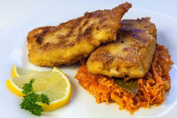 Fish in Greek, cod with vegetables - Traditional Polish christmas food