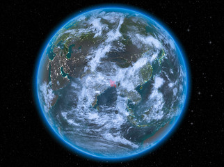 Bangladesh at night on Earth