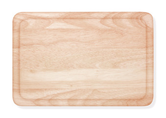 wooden plate isolated on white background