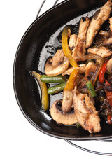 grilled meat with mushrooms and vegetables