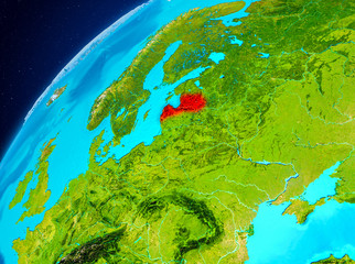 Latvia on Earth from space