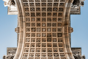 Arco della Pace, Milan, Italy, details of the vault
