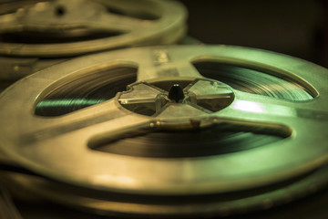 Old tape recorder is playing music