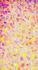 Abstract oil seascape. Romantic sunset over sea