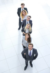 business team standing in line .isolated on white.