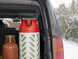 Gas Bottles Loaded In Car