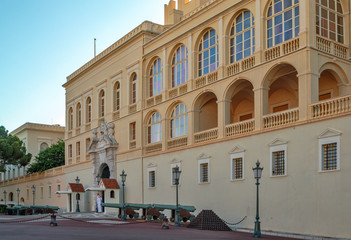 Fototapeta na wymiar Facade of Monaco royal palace in Monte Carlo
