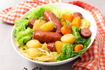 vegetable with sausage