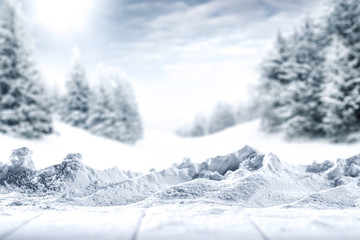 winter background of snow and frost 
