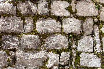 old stones wall of castle in Montenegro.