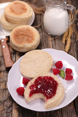 muffin with berry jam