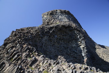 basalt volcanic rock formations in Hljodaklettar northern Iceland 